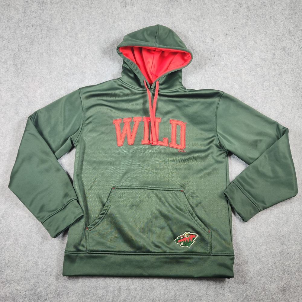 NHL Minnesota Wild Hoodie Mens Medium Green Hockey Long Sleeve Hooded Pullover